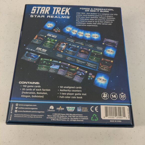 Star Trek Star Realms Deck Building Game New Wise Wizard UVS 2-4 Players 2024 - Picture 2 of 12